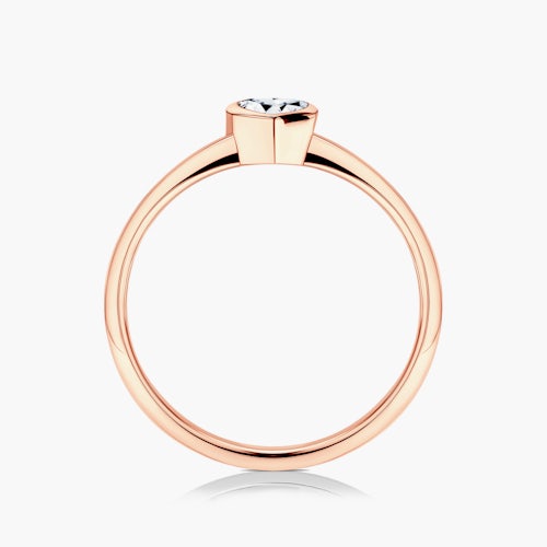 Pierścionek zaręczynowy Pure: różowe złoto, diament w szlifie serce